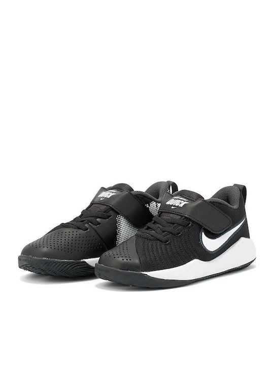 Hustle Team Hustle Quick 2 PS Kids Sports Shoes Running with Hoop & Loop Closure Black / Anthracite / Volt / White