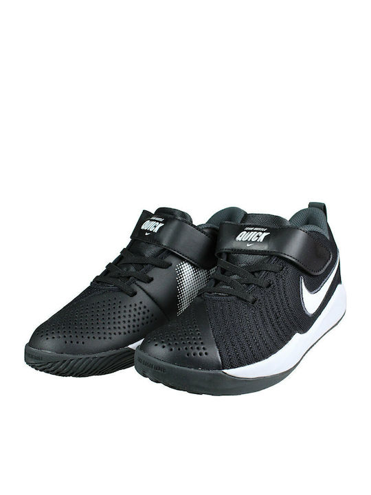 Hustle Team Hustle Quick 2 PS Kids Sports Shoes Running with Hoop & Loop Closure Black / Anthracite / Volt / White