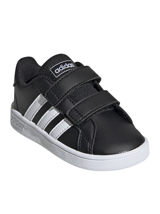 Grand Court I Kids Sneakers with Hook and Loop Closure Core Black / Cloud White