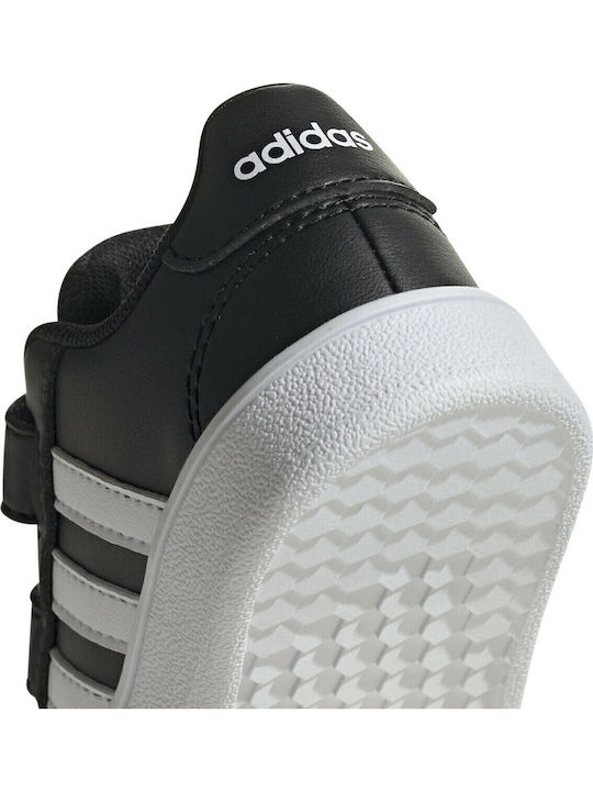 Grand Court I Kids Sneakers with Hook and Loop Closure Core Black / Cloud White