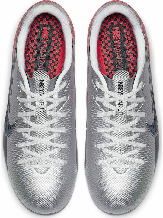 Mercurial Vapor 13 Academy Neymar MG MG Kids Soccer Cleats Molded Silver