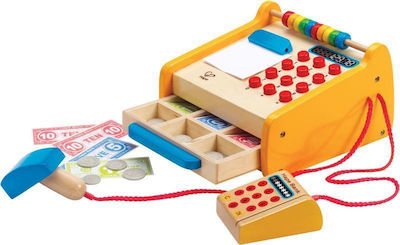 Hape Kids Cash Register Ταμειακή Μηχανή με Scanner & Χρήματα Early Explorer made of Wood for 3+ Years Old 37pcs