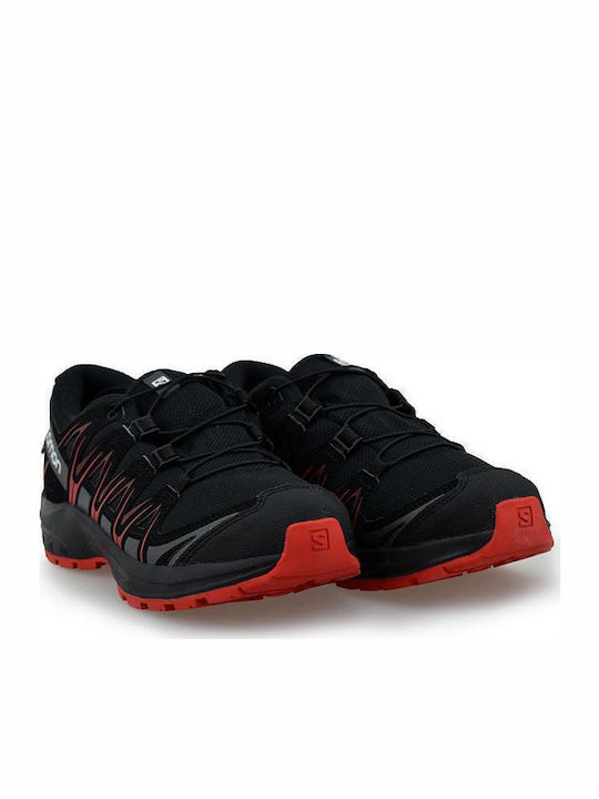 XA Pro 3D Junior Αδιάβροχα Αθλητικά Παιδικά Παπούτσια Running με Κορδόνια Μαύρα