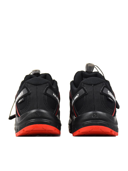 XA Pro 3D Junior Αδιάβροχα Αθλητικά Παιδικά Παπούτσια Running με Κορδόνια Μαύρα