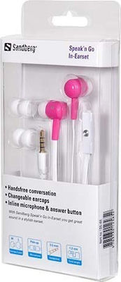 Sandberg Speak’n Go In-Ear In-ear Handsfree με Βύσμα 3.5mm Ροζ