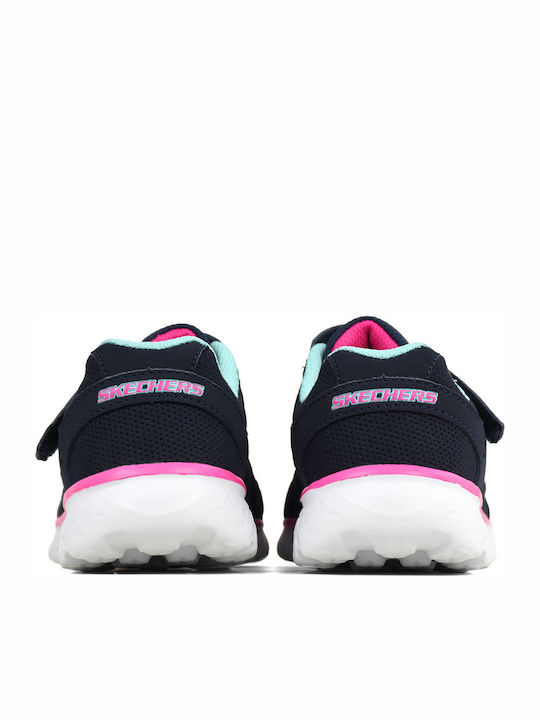 Flat Gore & Strap Αθλητικά Παιδικά Παπούτσια Running με Σκρατς Μαύρα