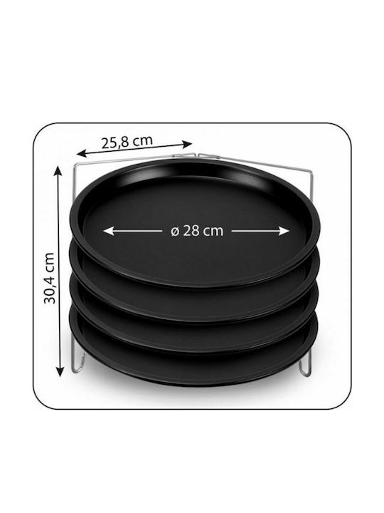 Guardini Aluminum Pizza Baking Pan with Non-Stick Interior Coating 28cm 4 Pieces