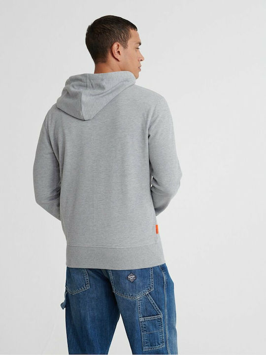 Superdry Collective Men's Sweatshirt Jacket with Hood and Pockets Gray