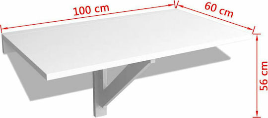 Tisch Küche Klappbar Holz White 100x60x56cm