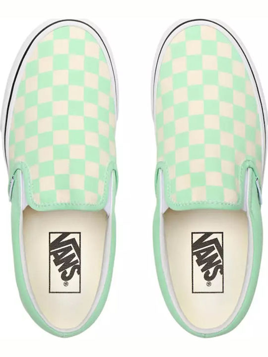 Checkerboard Classic Women's Canvas Slip-Ons Green Ash/True White