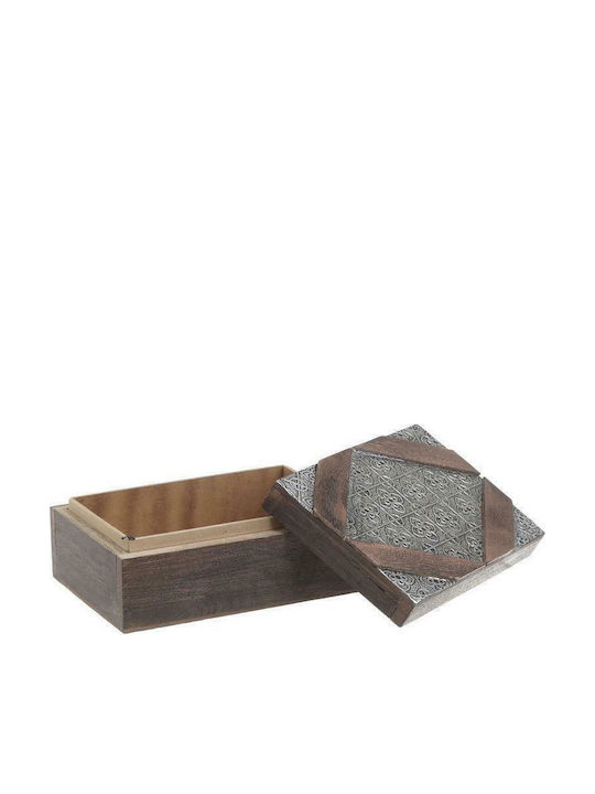 Inart Wooden Decorative Box Coffee 15x10x6cm