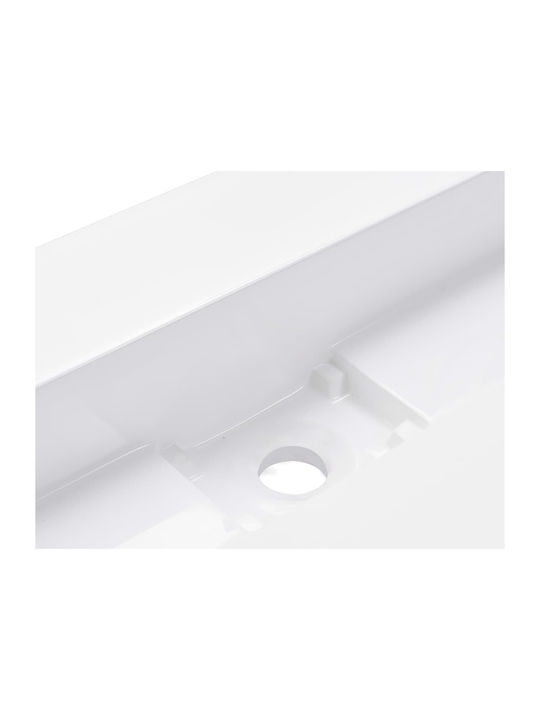 vidaXL Aufgesetztes Waschbecken Marmor 120x46x11cm Weiß