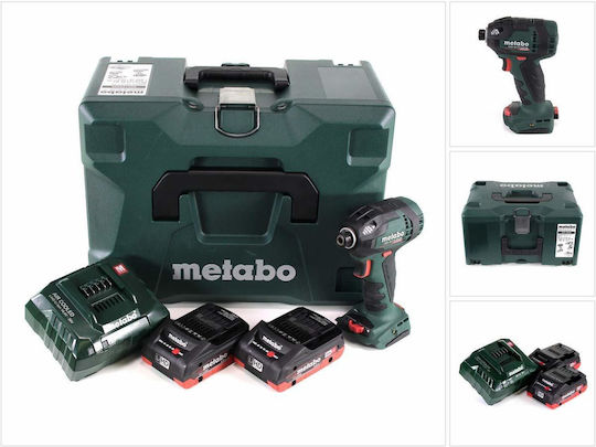 Metabo SSD 18 LTX 200 BL Ударна Отвертка На Батерия Безчетков 18V 2x4Ah
