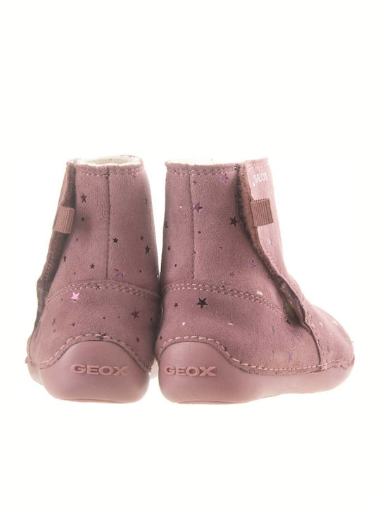 Tutim Anatomice Ghete Copii din Piele cu Velcro Roz
