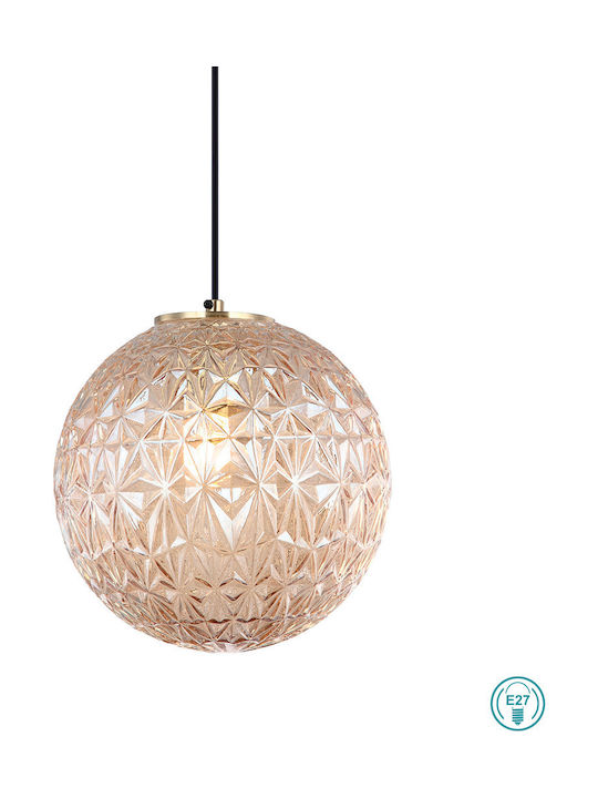 Viokef Aspa Pendant Light Suspension Ball for Socket E27 Beige