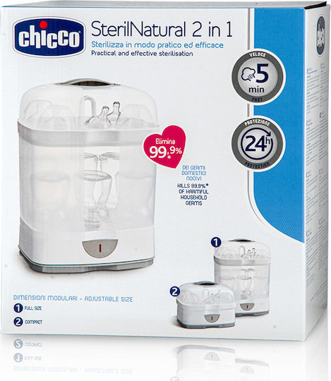 Chicco Electric Baby Sterilizer for Baby Bottles SterilNatural 2 in 1