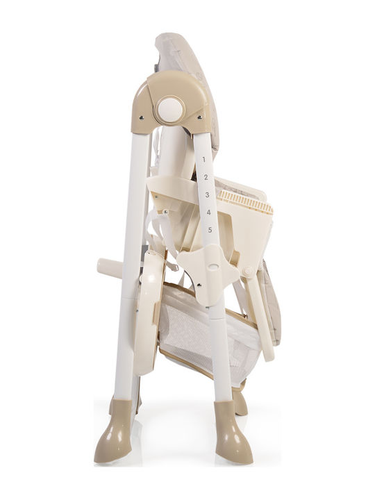Moni Hunny Foldable Highchair with Metal Frame & Fabric Seat Beige
