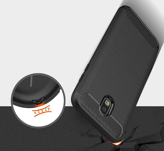 Hurtel Brushed Carbon Back Cover Σιλικόνης Μαύρο (Galaxy J3 2017)