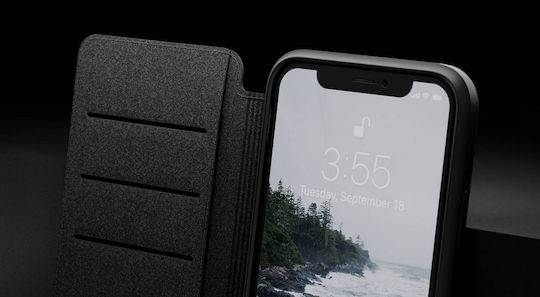 Nomad Rugged Folio Buchen Sie Synthetisches Leder 0.75mm Schwarz (iPhone 11 Pro Max)