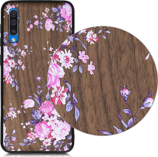 KWmobile Umschlag Rückseite Hölzern Braun (Galaxy A50)