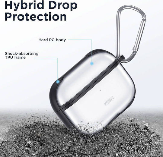ESR Pro Hybrid Θήκη Σιλικόνης με Γάντζο σε Μαύρο χρώμα για Apple AirPods Pro