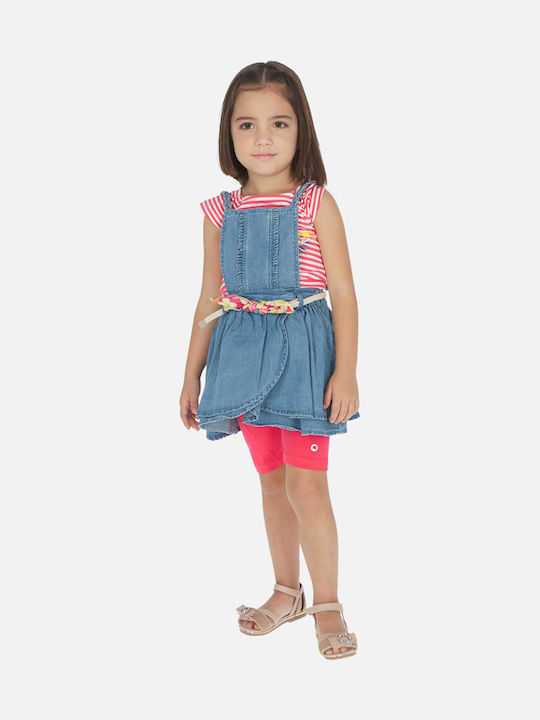 Kinder Latzrock aus Jeans Einfarbig Blau
