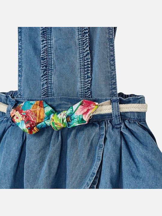 Kinder Latzrock aus Jeans Einfarbig Blau