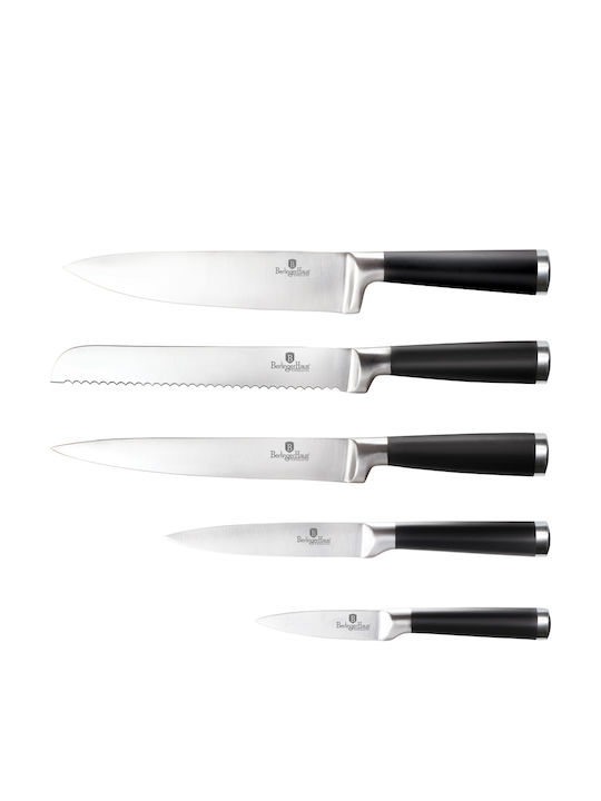 Berlinger Haus Black Royal Collection Knife Set With Stand of Stainless Steel 20cm BH-2425 6pcs