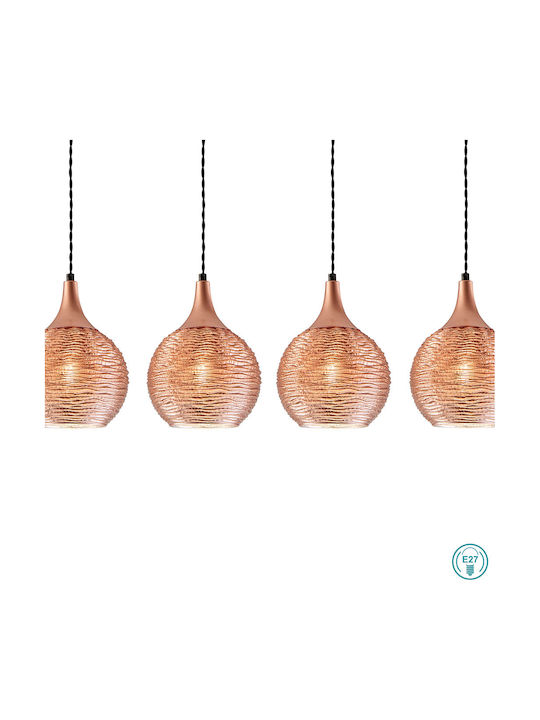 Viokef Fiona Pendant Suspension Rail for 4 Bulbs E27 Bronze