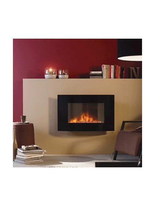 Memphis AJ140 16207 Wall Mounted Electric Fireplace 1800W 66x46cm Black