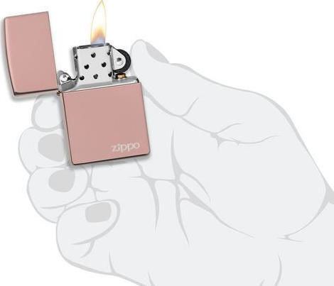 Zippo Classic Logo Αντιανεμικός Αναπτήρας Φλόγας High Polish Rose Gold