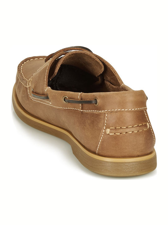 Navigator Men's Leather Boat Shoes Tabac Brown