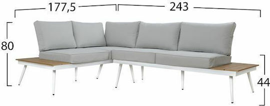 Set Camera De Zi Pentru Exterior Sabine 2 Piese Alb Cu Perne