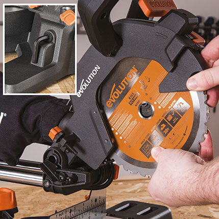 Evolution R185SMS+ Miter Saw Electric Sliding with Power 1200W & Cutting Disc Diameter 185mm