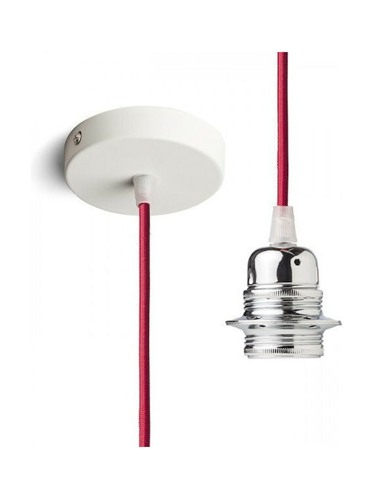 Rendl Light Studio Elisa White Pendant Light Suspension for Socket E27 Red