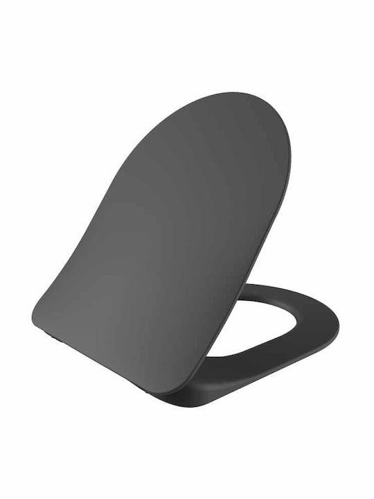 Creavit Free Wall-Mounted Toilet that Includes Slim Soft Close Cover Duroplast Anthracite Matt