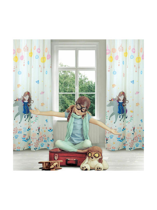 Das Home Παιδική Κουρτίνα με Τρουκς Γαλάζια 140x280εκ.