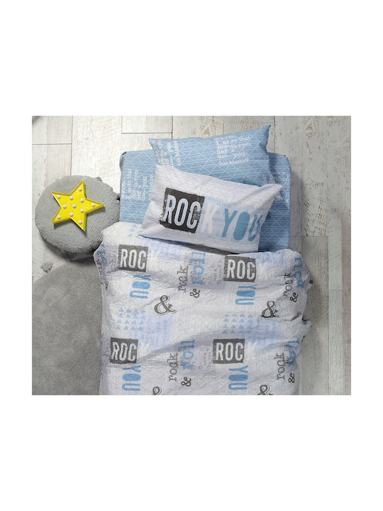 Nef-Nef Homeware Kids Quilt Single Rock You Blue 160x220cm