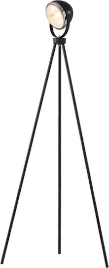 Aca Harley Vintage Stehlampe H145xT56cm mit Lampenbirnensockel E14 Schwarz Matt