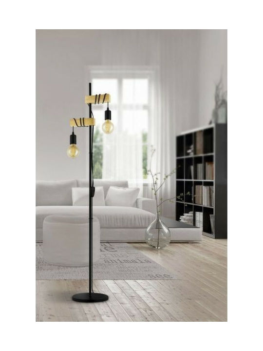 Eglo Townshend Vintage Floor Lamp H166.5xW25cm. with Socket for Bulb E27 Black