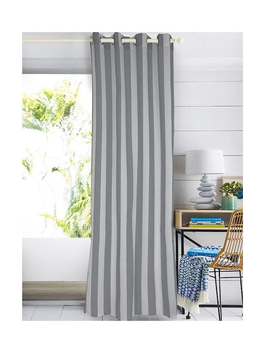 Das Home Κουρτίνα με Τρουκς 2155 Γκρι 300x280εκ.