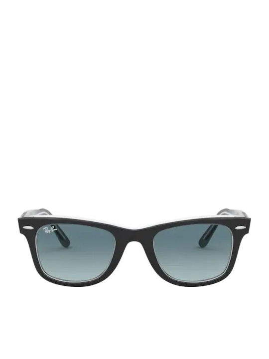 Ray Ban Wayfarer Unisex Sunglasses with Black Plastic Frame and Blue Gradient Lens RB2140 1294/3M