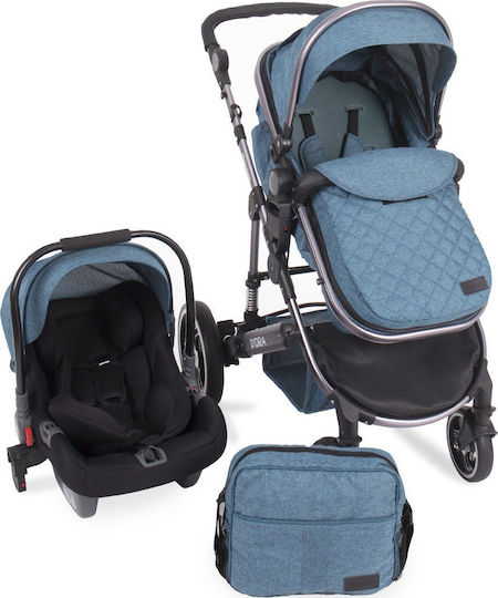 Kikka Boo D'ora Reversible 3 in 1 Baby Stroller Suitable for Newborn Green
