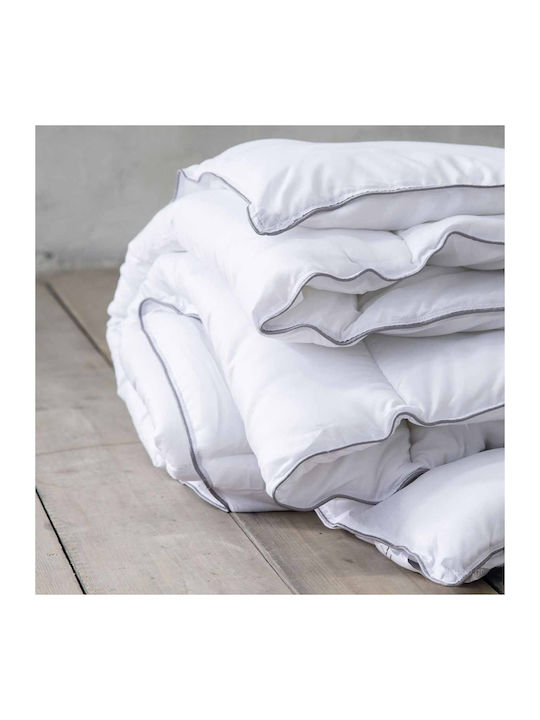 Nima Πάπλωμα Μονό με Γέμιση Microfiber 160x220εκ. Balance Λευκό 470 GSM 9.5 togs