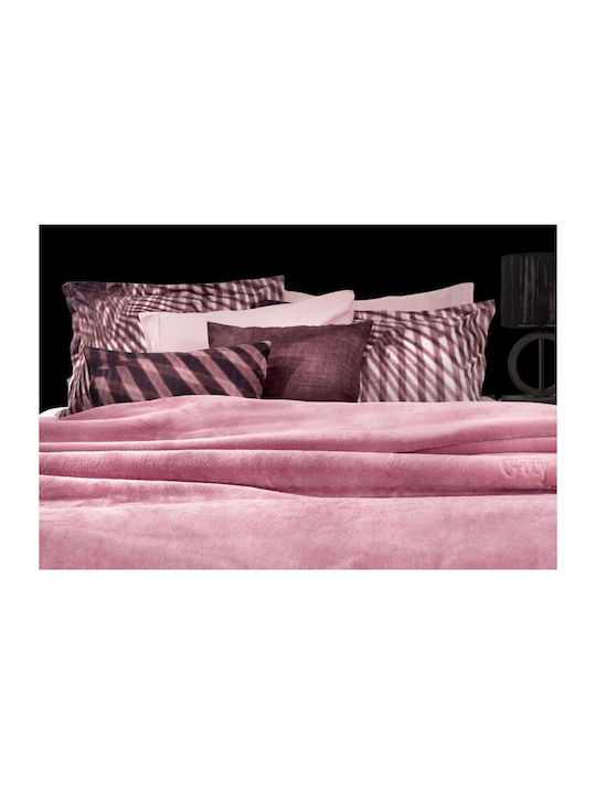 Guy Laroche Smooth Κουβέρτα Ισπανίας Βελουτέ Μονή 160x220εκ. Pinky