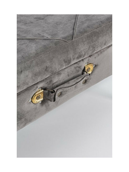 Stool Bench Stool With Storage Space Upholstered with Fabric Gray 80x34x42cm