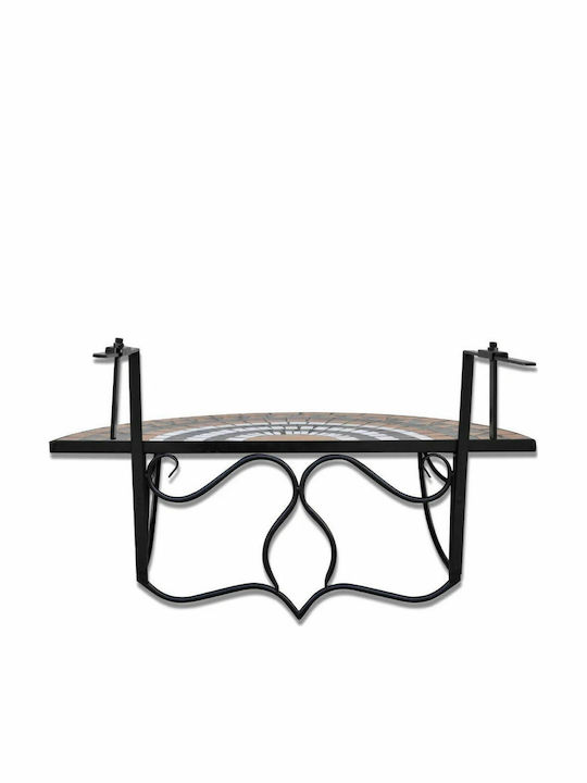 with Ceramic Surface and Metal Frame Brown 76x56x64cm