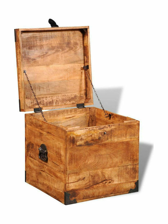 vidaXL Dekorative Truhe Hölzernes Braun 46x46x46cm