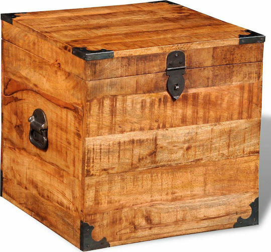vidaXL Wooden Decorative Trunk Brown 46x46x46cm