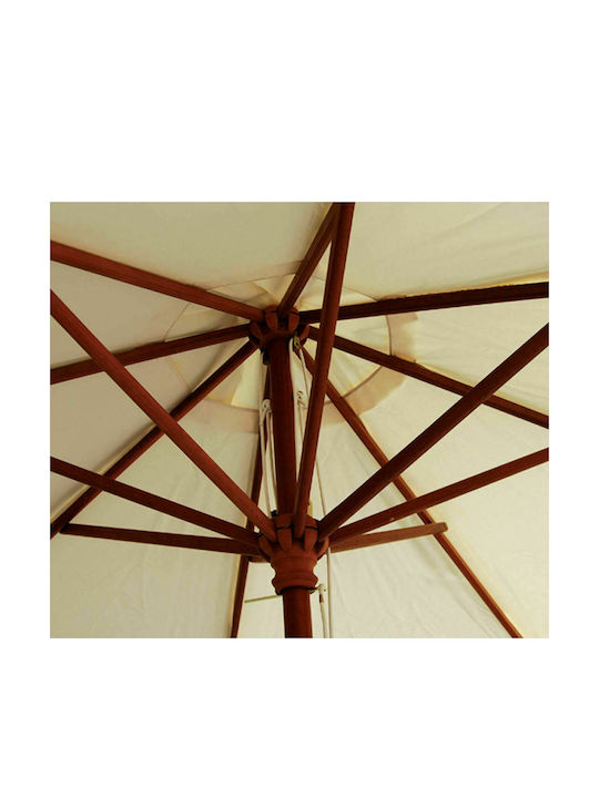 Umbrelă Rotundă Din Lemn Soleil Ecru Φ3m